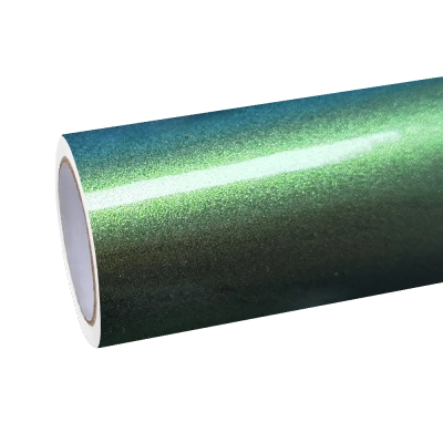 Gloss Metallic Chameleon Green Car Vinyl Wrap 01