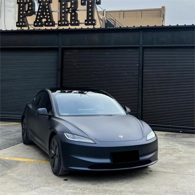 Best Matte Dark Blue Car Vinyl Wrap 02