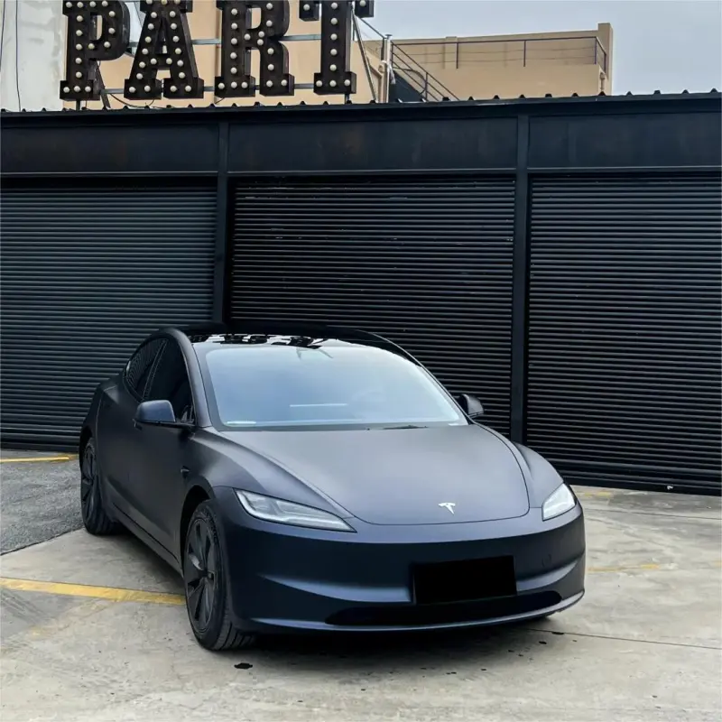 Matte Dark Blue Car Wrap