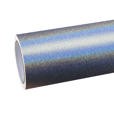 Matte Metallic Rainbow Laser Satin Light Grey Car Vinyl Wrap 01