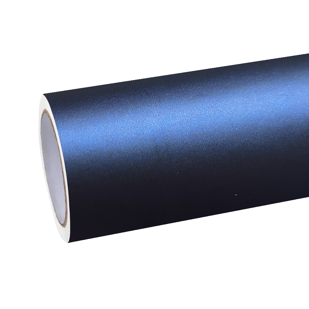 Matte Metallic Satin Black Blue Car Vinyl Wrap