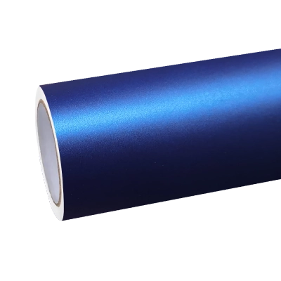 Matte Metallic Satin Dark Blue Car Vinyl Wrap 01