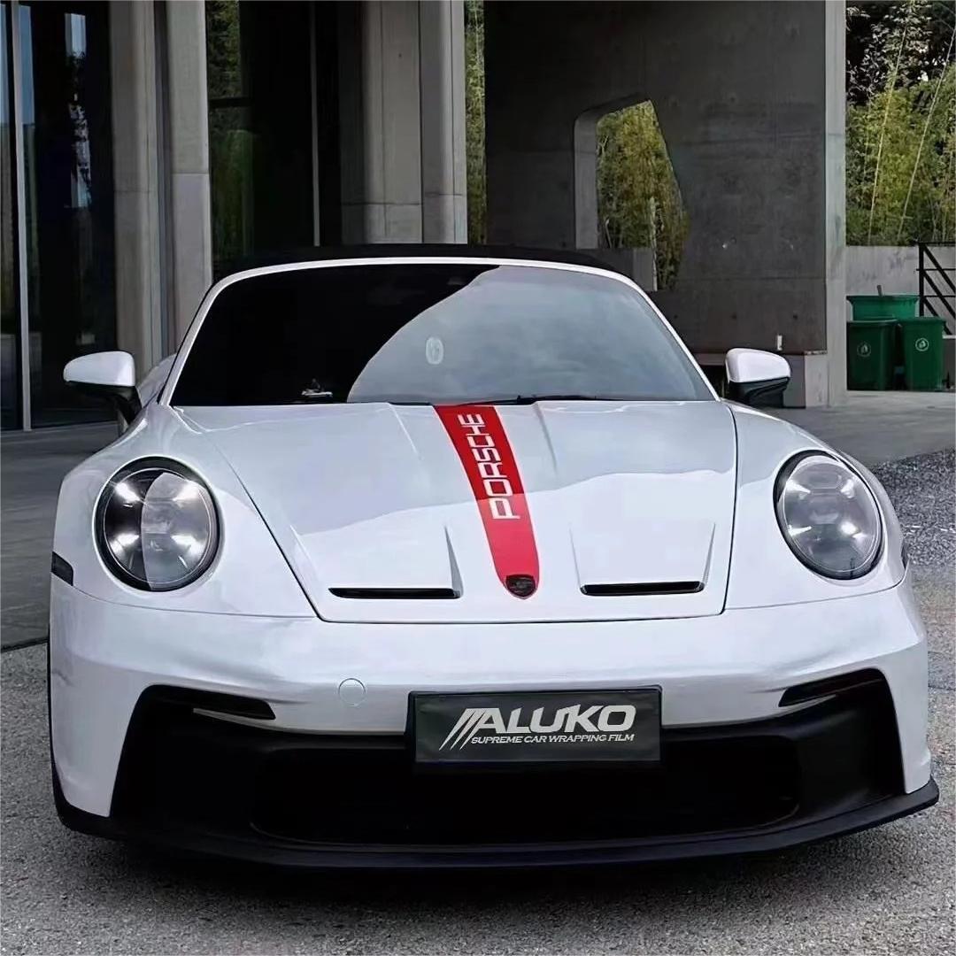 Gloss Crescent White Car Vinyl Wrap PET