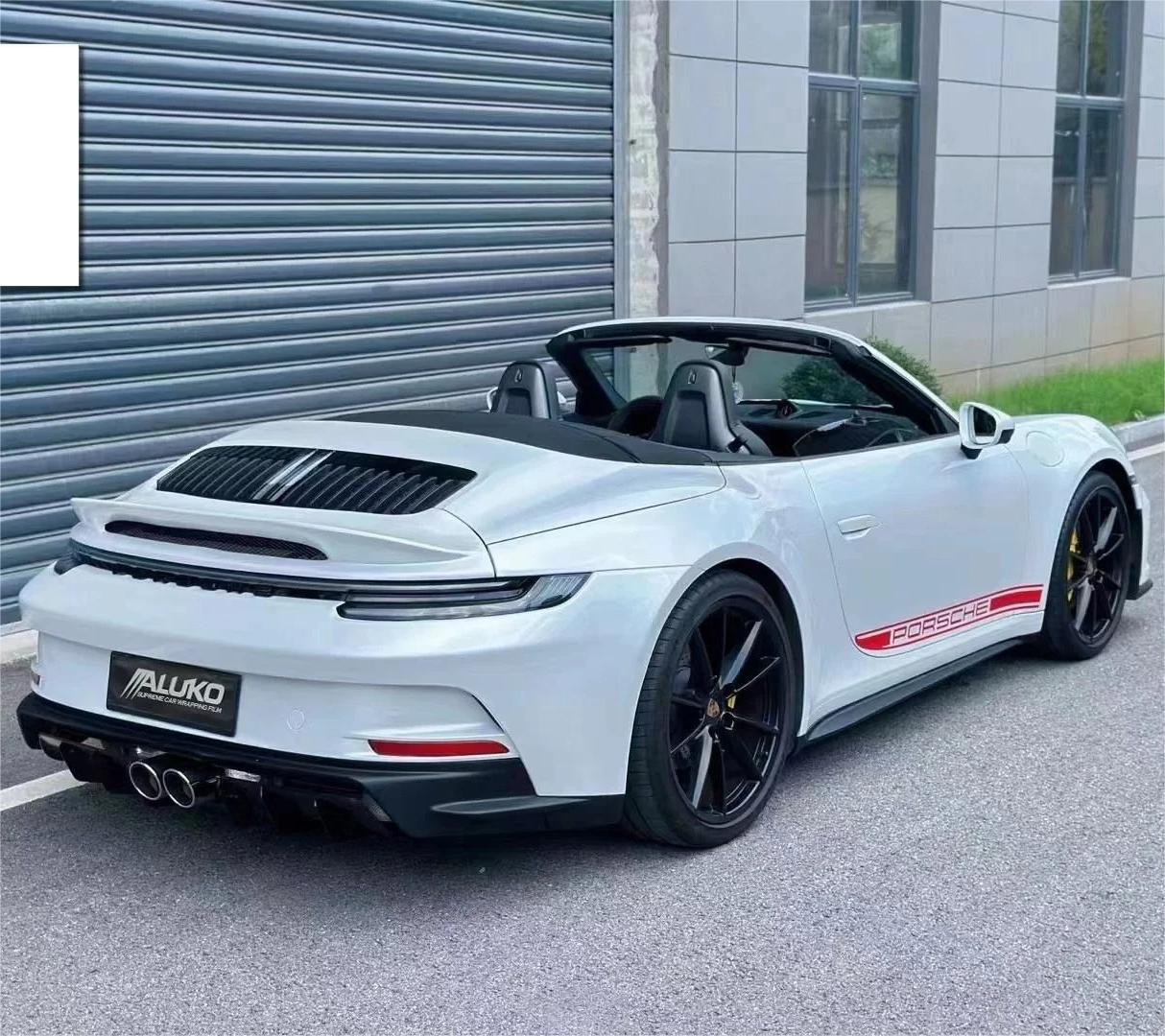 Gloss Crescent White Car Vinyl Wrap PET