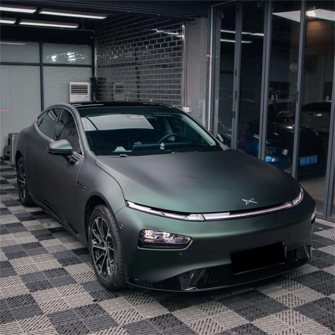 Matte Metallic Diamond Green Car Vinyl Wrap PET