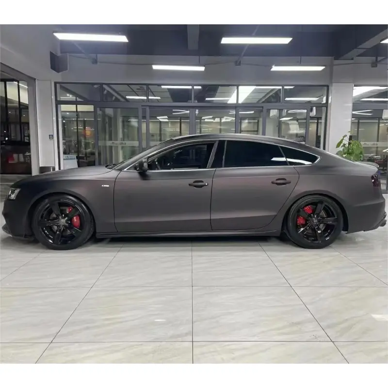 Matte Metallic Diamond Red Black Car Vinyl Wrap 
