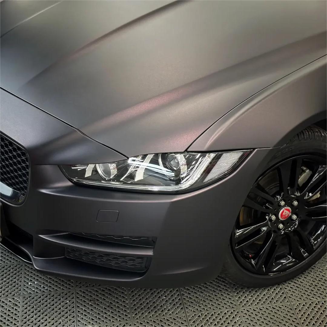 Matte Metallic Diamond Red Black Car Vinyl Wrap 