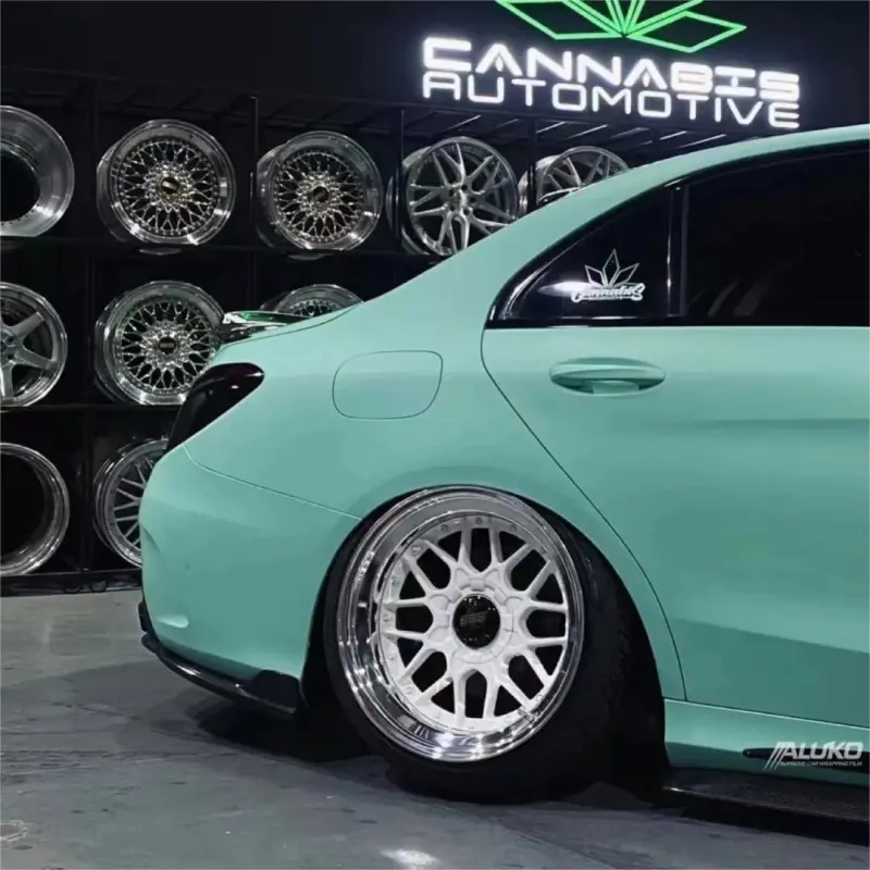 Matte Tiffany Blue Car Vinyl Wrap Sale| Ultimate Flat Tiffany Blue Wrap