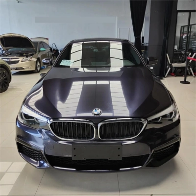 Gloss Metallic Blue Grey Car Vinyl Wrap 02