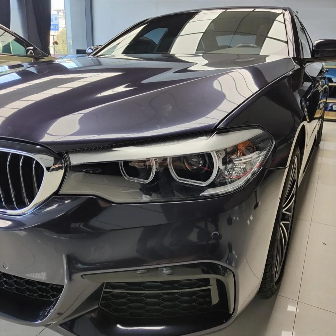 Gloss Metallic Blue Grey Car Vinyl Wrap