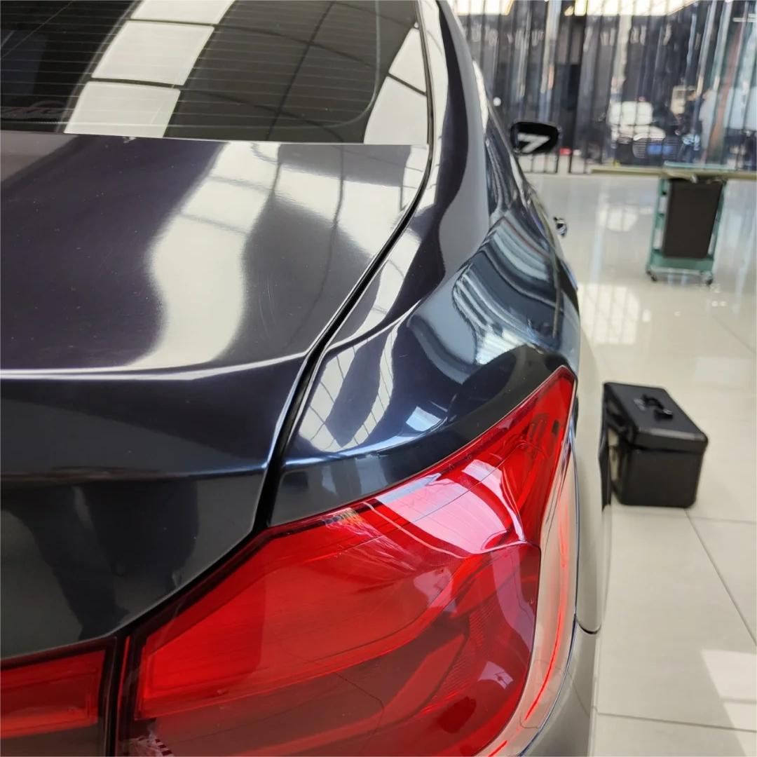 Gloss Metallic Blue Grey Car Vinyl Wrap