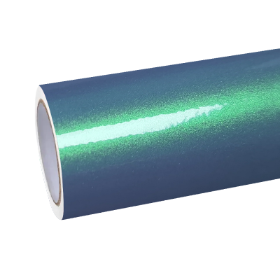 Gloss Metallic Chameleon Green Grey Car Vinyl Wrap 01