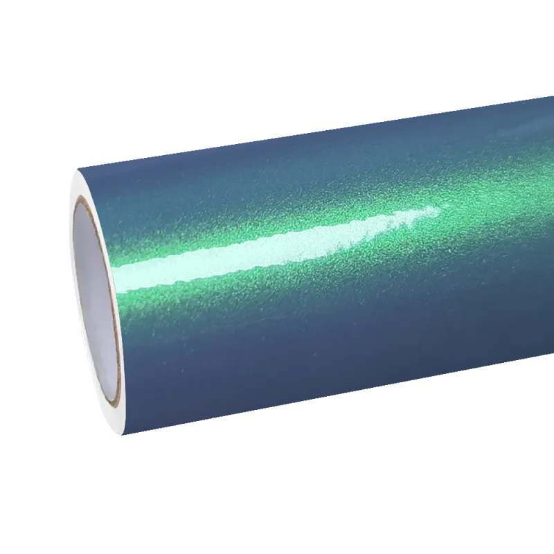 Gloss Metallic Chameleon Green Grey Car Vinyl Wrap