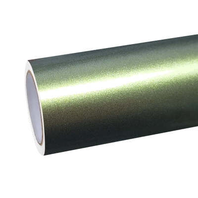 Gloss Metallic Green Gold Car Vinyl Wrap 01