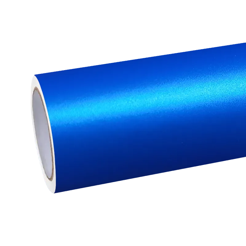 Matte Metallic Satin Chrome Blue Car Vinyl Wrap PET