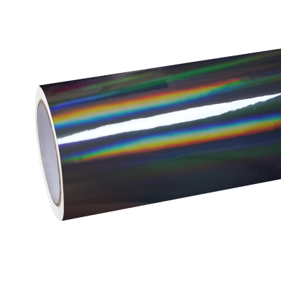 Gloss Grey Holographic Chrome Rainbow Laser Car Vinyl Wrap 01