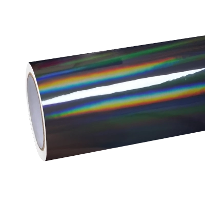 Gloss Grey Holographic Chrome Rainbow Laser Car Vinyl Wrap 01
