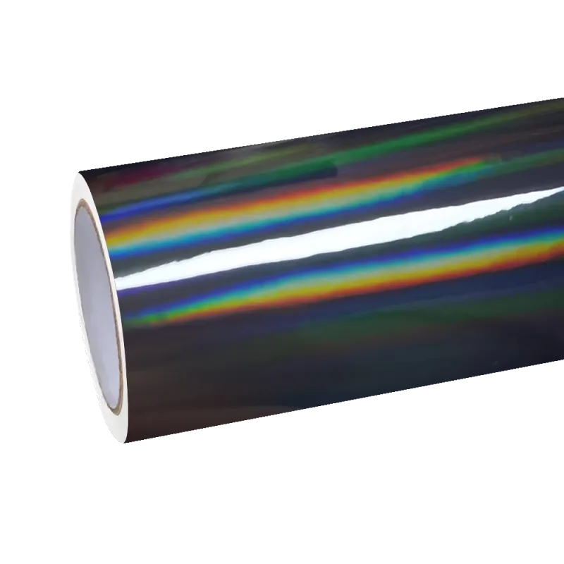 Gloss Grey Holographic Chrome Rainbow Laser Car Vinyl Wrap
