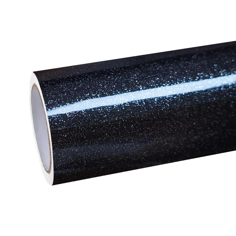Gloss Metallic Diamond Graphite Black Car Vinyl Wrap