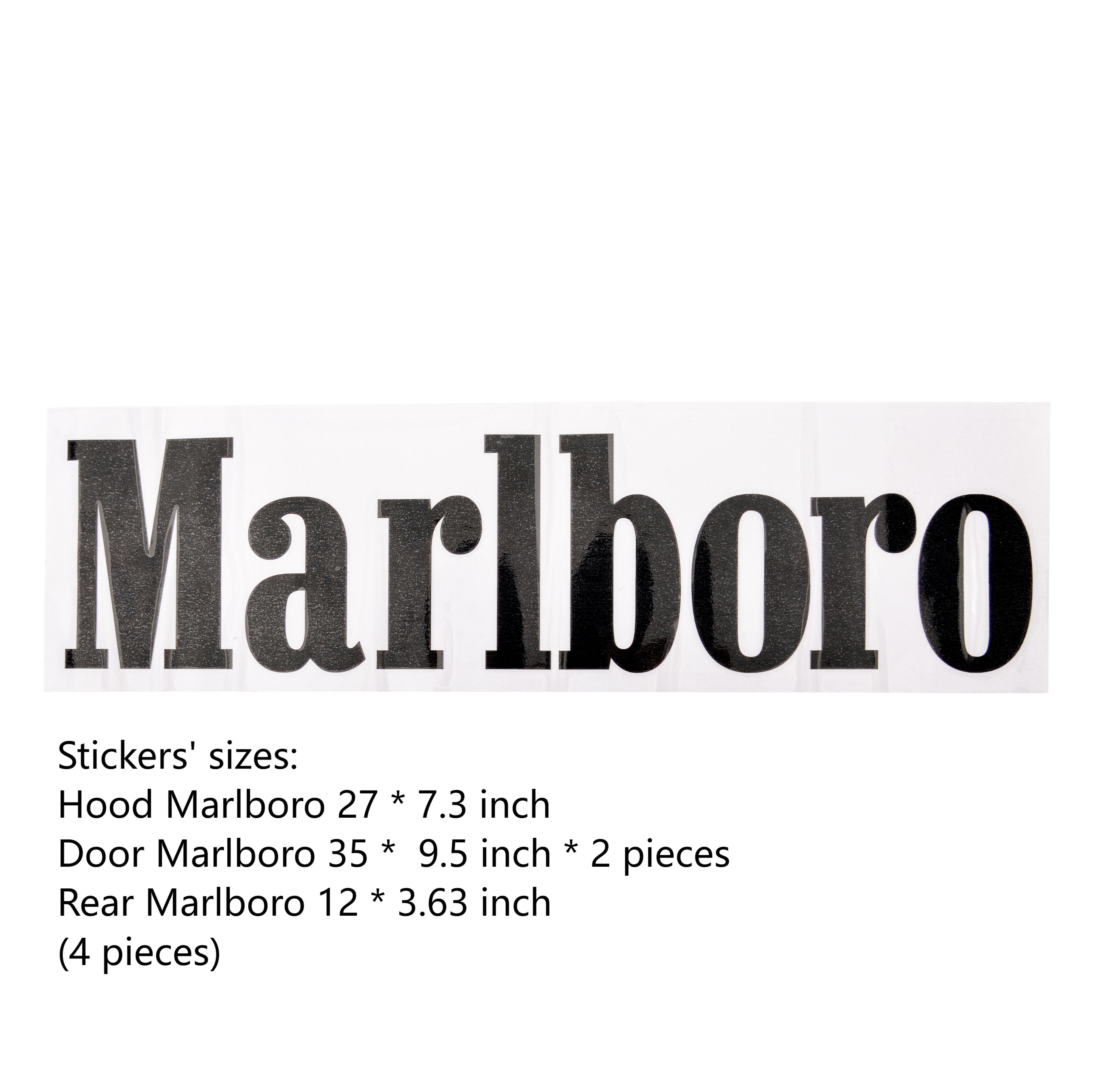 Marlboro Racing Car wrap Custom Design - White, Red and Black Car Wrap (Bundle)