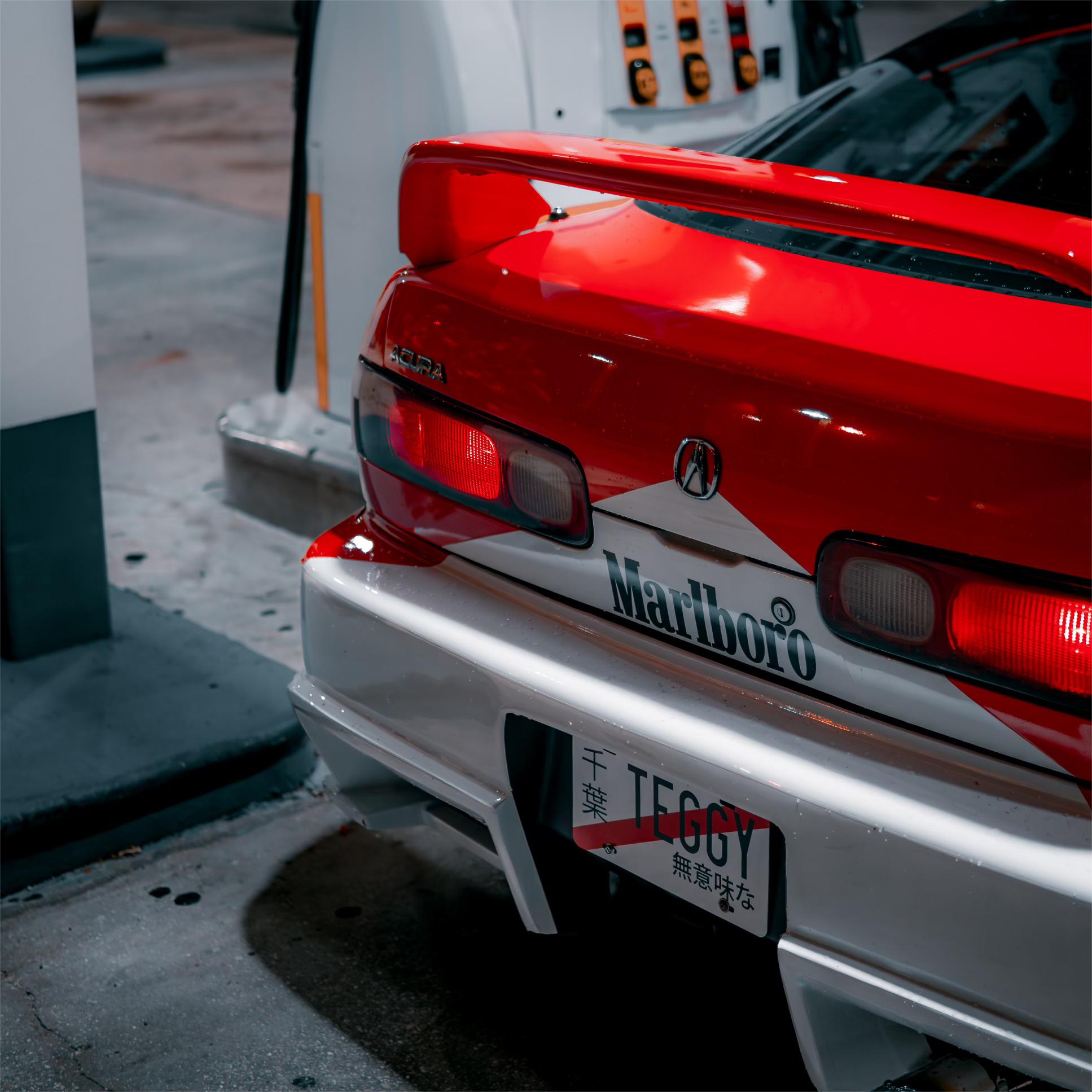 Marlboro Racing Car wrap Custom Design - White, Red and Black Car Wrap (Bundle)