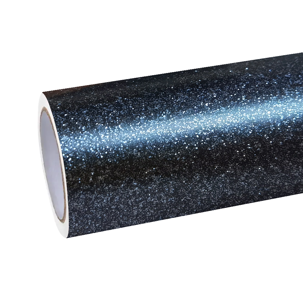 Matte Metallic Sparkle Glitter Black Car Vinyl Wrap