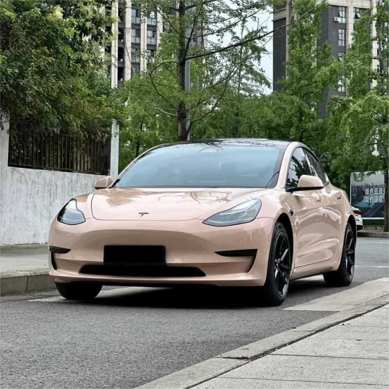 Gloss Super Shine Latte Car Vinyl Wrap PET 