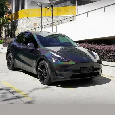 Gloss Metallic Rainbow Laser Black Car Vinyl Wrap 02