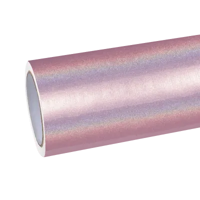 Gloss Metallic Rainbow Laser Light Pink Car Vinyl Wrap 01