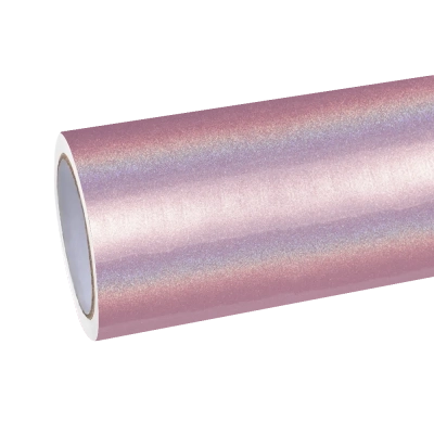 Gloss Metallic Rainbow Laser Light Pink Car Vinyl Wrap 01