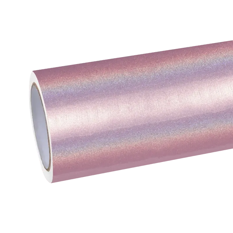 Gloss Metallic Rainbow Laser Light Pink Car Vinyl Wrap