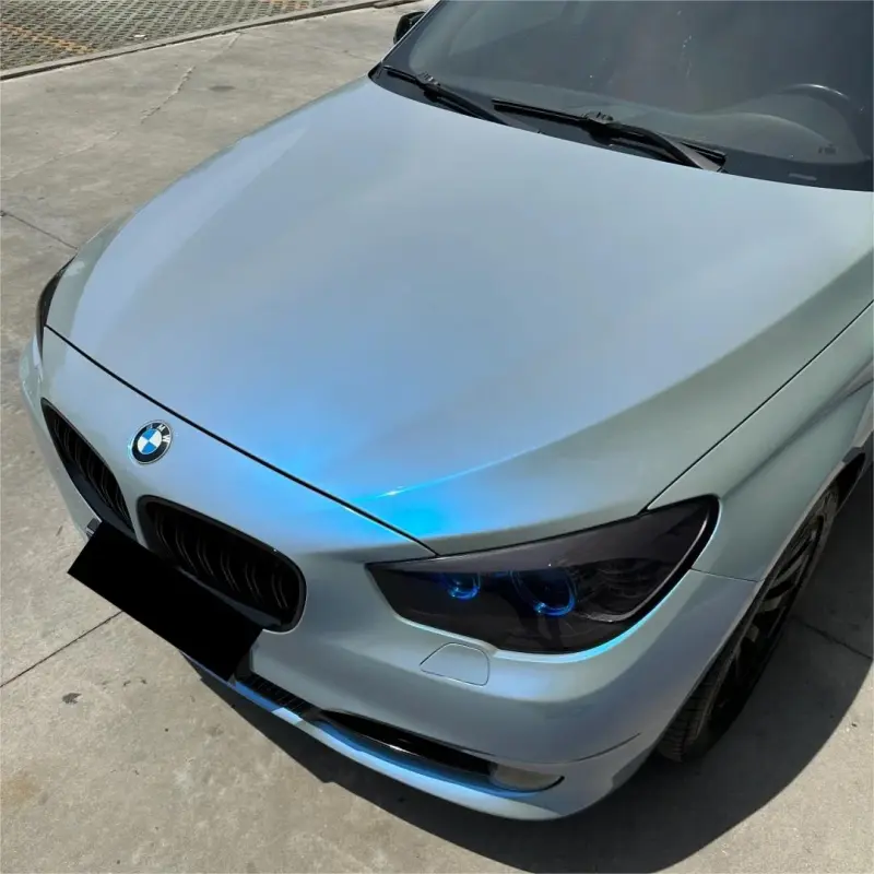 Gloss Metallic Chameleon Blue Grey Car Vinyl Wrap
