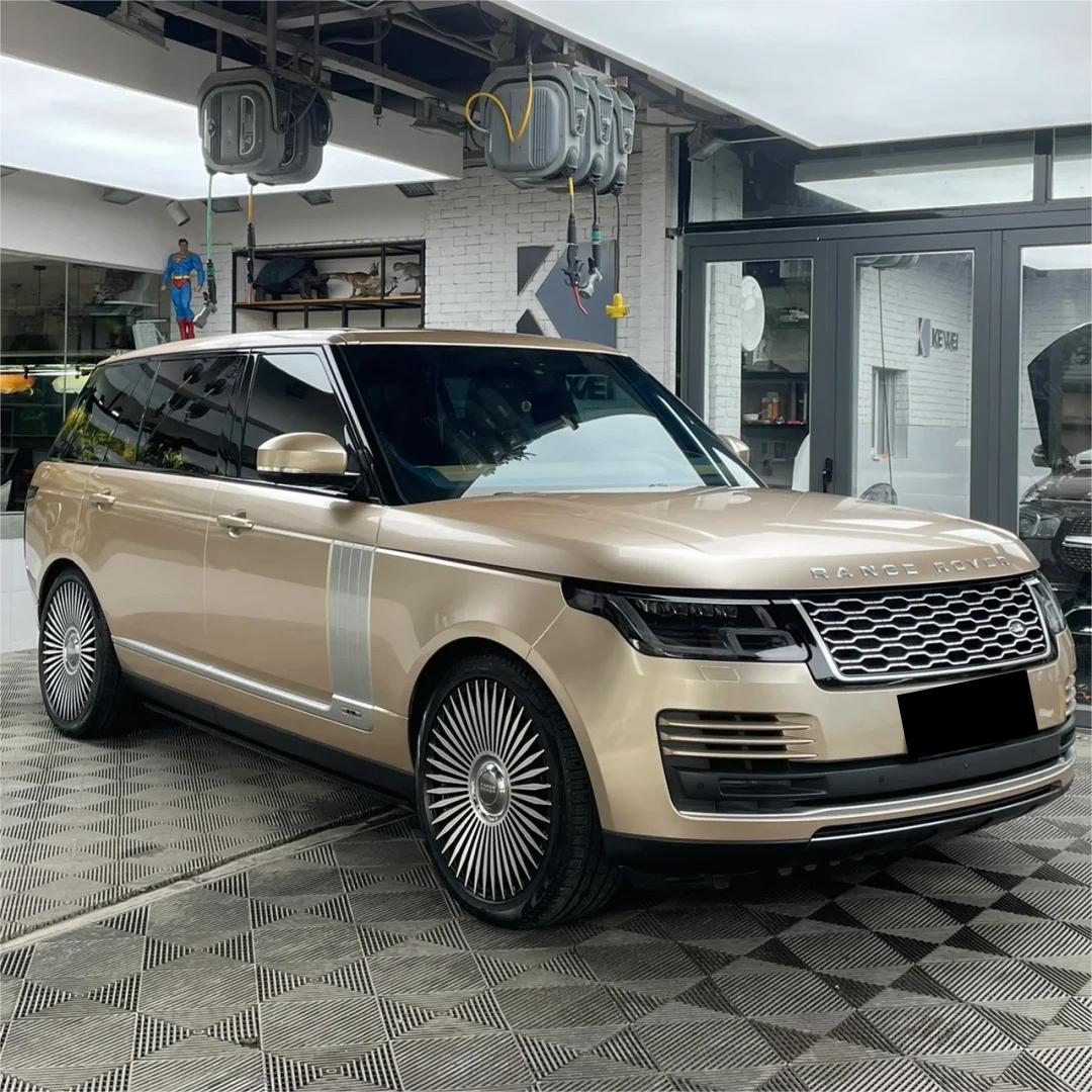 Gloss Metallic Champagne Gold Car Vinyl Wrap PET