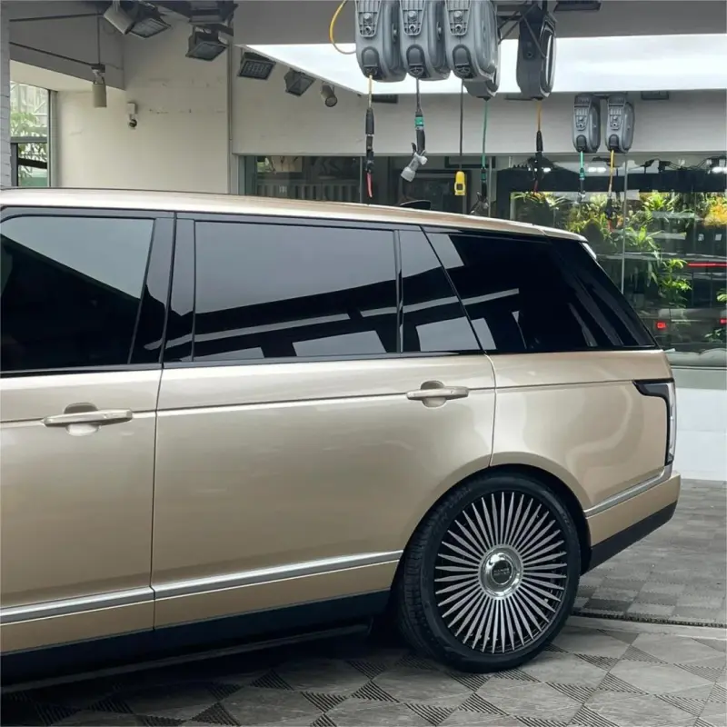 Gloss Metallic Champagne Gold Car Vinyl Wrap PET