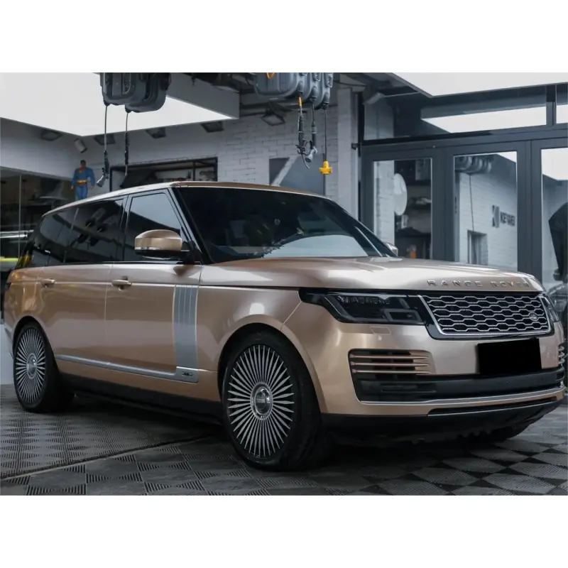 Gloss Metallic Champagne Gold Car Vinyl Wrap PET