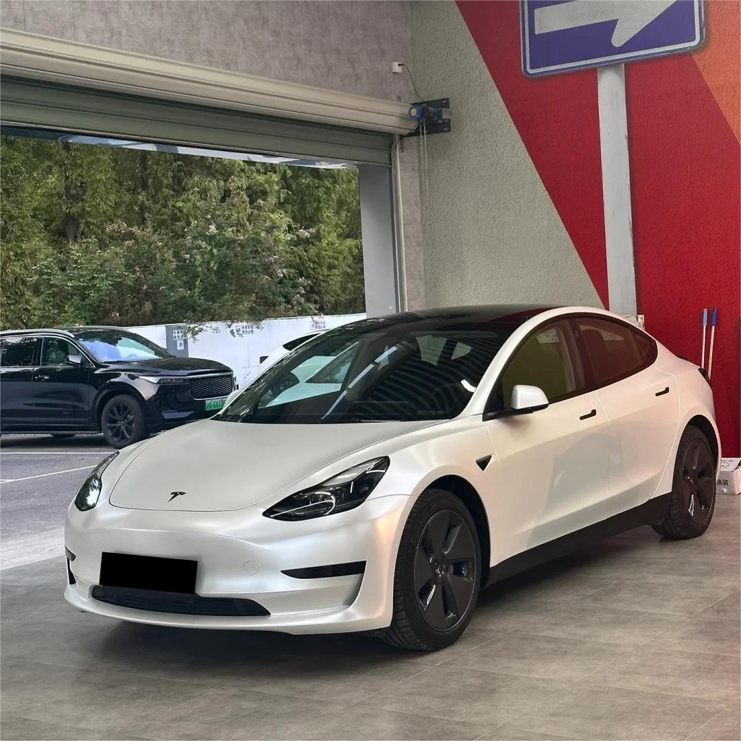 Matte Satin Pearl White Car Vinyl Wrap