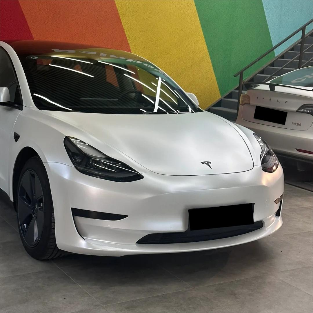 Matte Satin Pearl White Car Vinyl Wrap