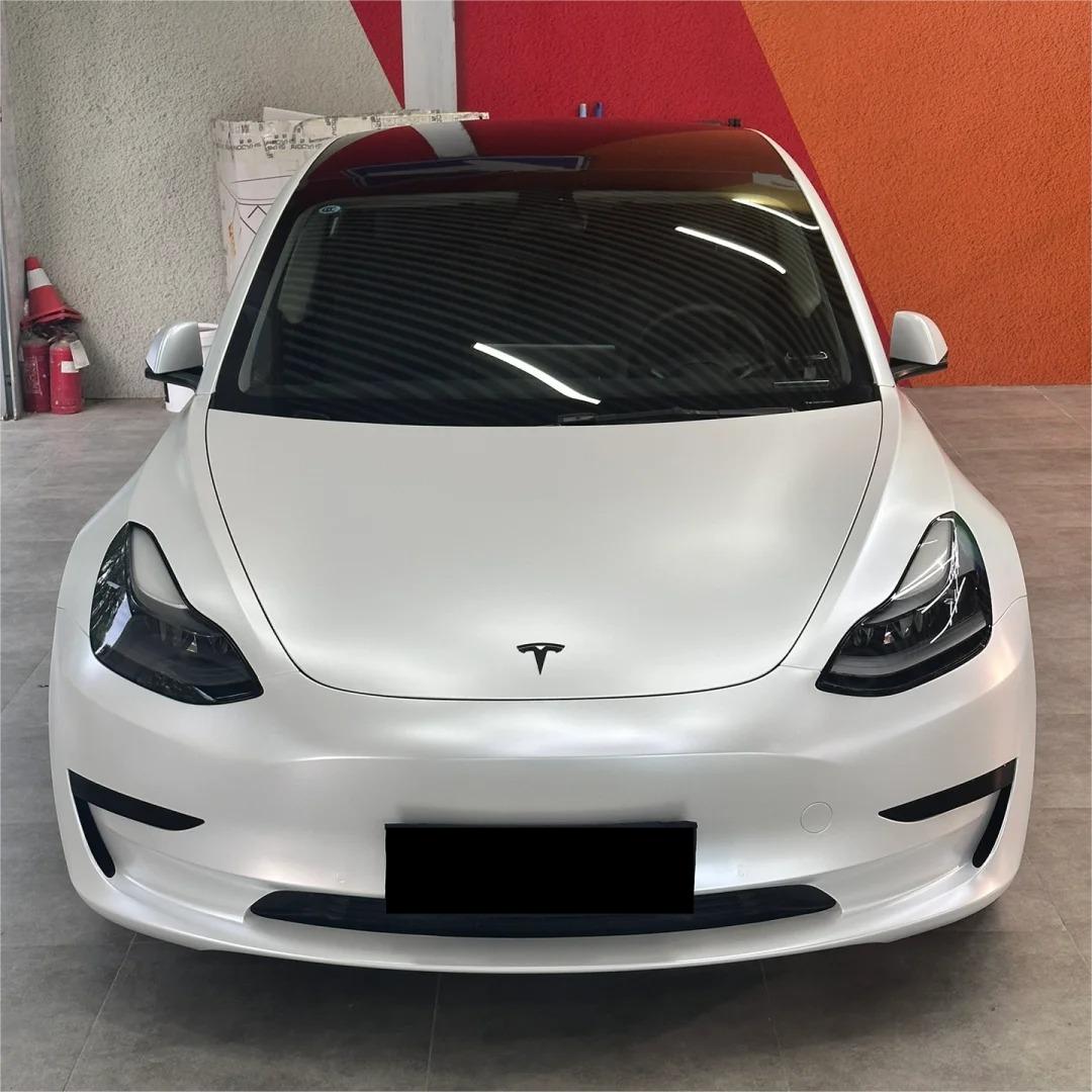 Matte Satin Pearl White Car Vinyl Wrap