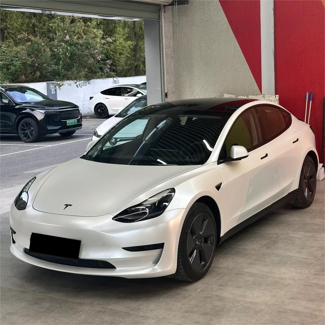 Matte Satin Pearl White Car Vinyl Wrap