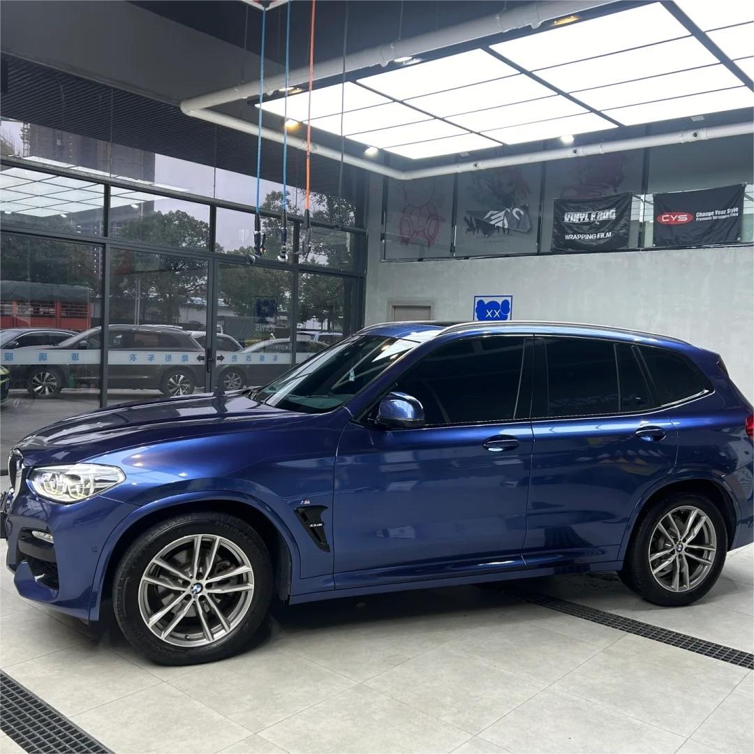 Gloss Metallic Galaxy Blue Car Vinyl Wrap PET