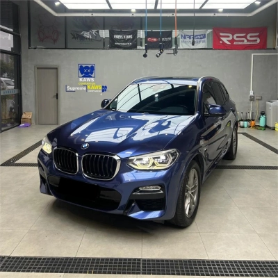 Gloss Metallic Galaxy Blue Car Vinyl Wrap PET 02