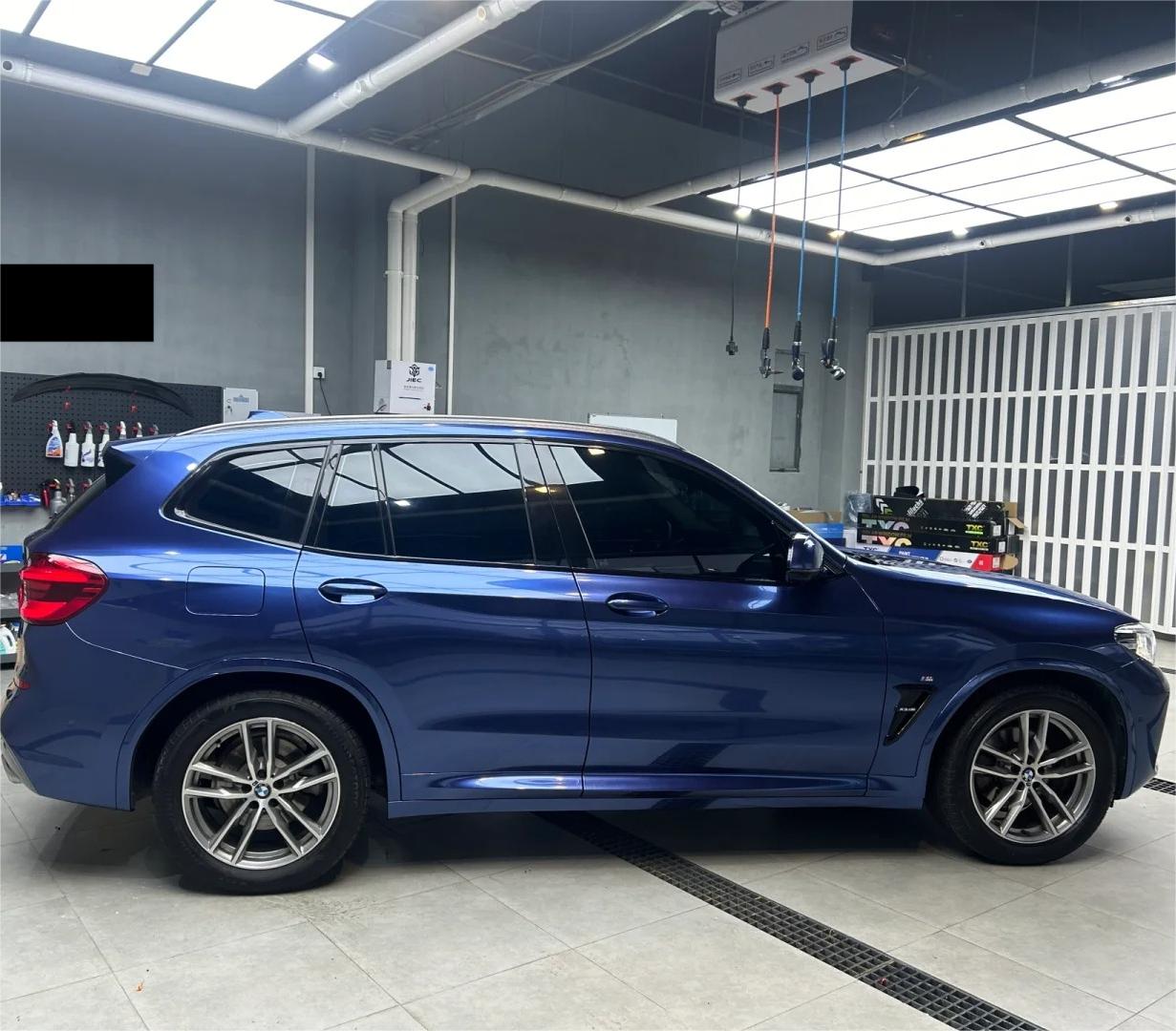 Gloss Metallic Galaxy Blue Car Vinyl Wrap PET