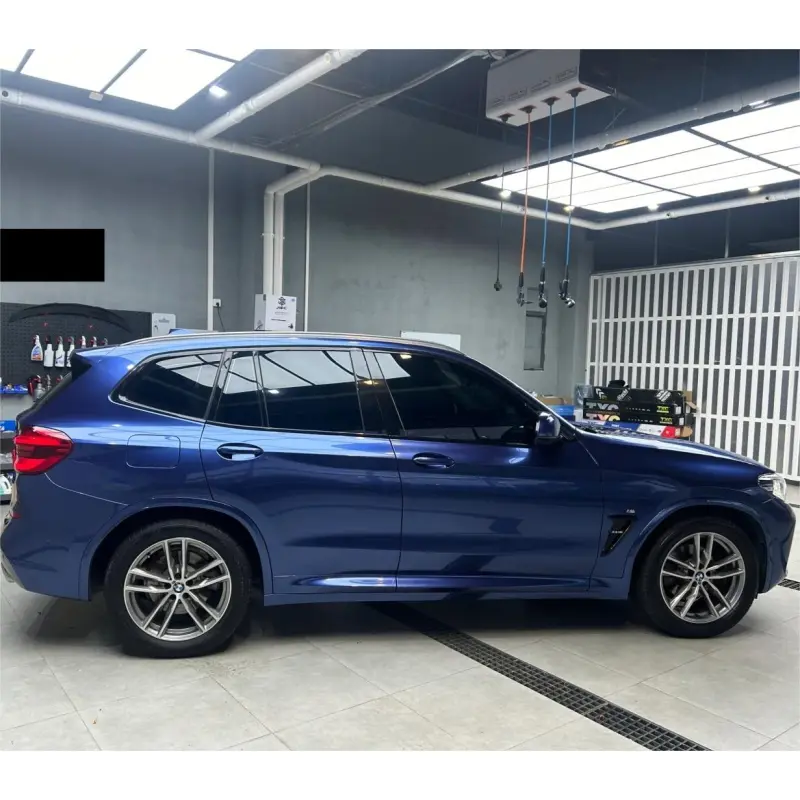 Gloss Metallic Galaxy Blue Car Vinyl Wrap PET