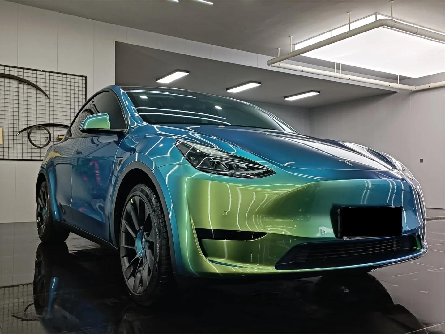 Gloss Metallic Chameleon Green Car Vinyl Wrap