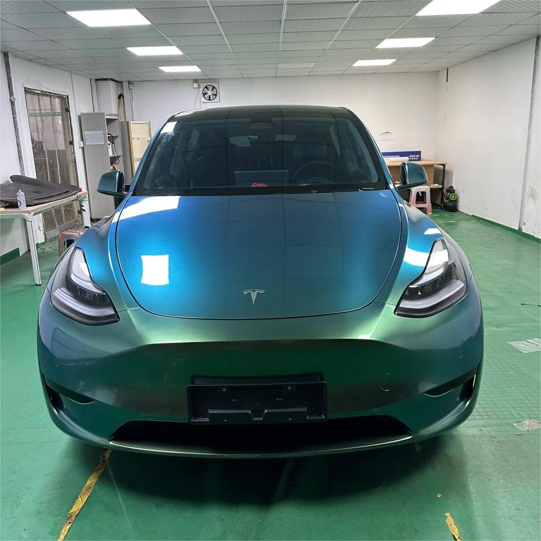 Gloss Metallic Chameleon Green Car Vinyl Wrap