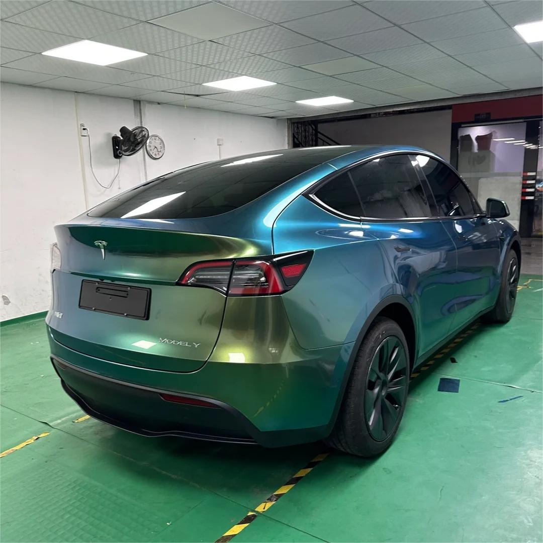 Gloss Metallic Chameleon Green Car Vinyl Wrap