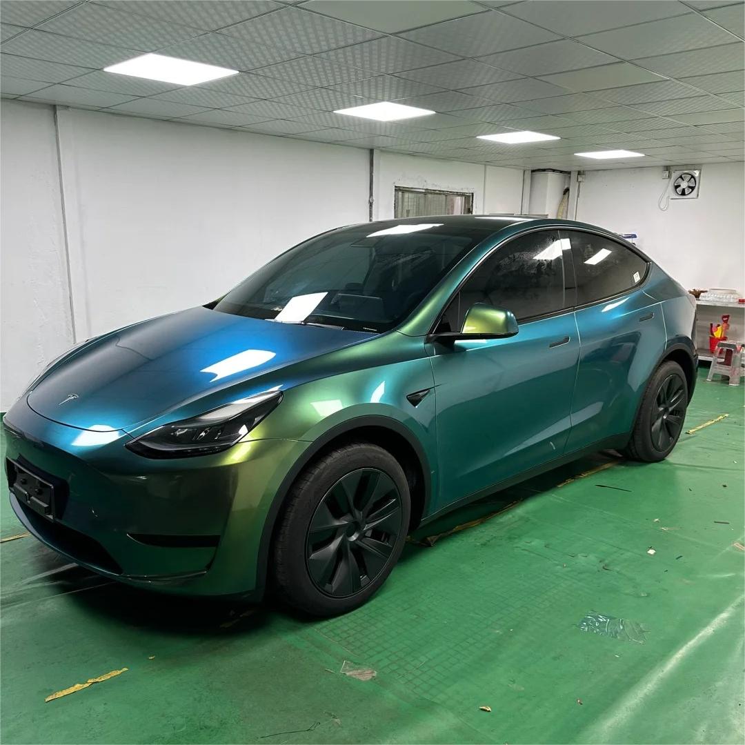 Gloss Metallic Chameleon Green Car Vinyl Wrap