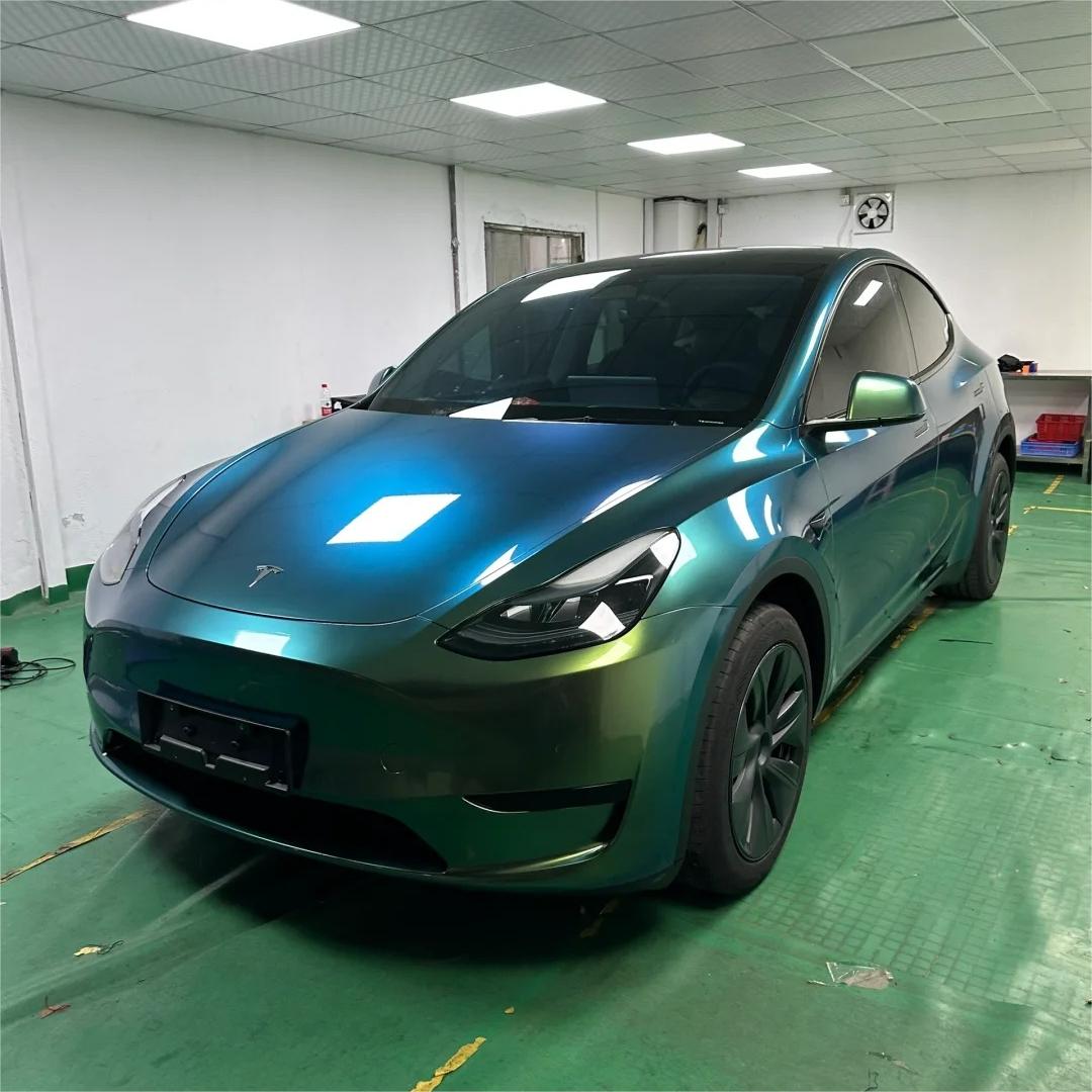 Gloss Metallic Chameleon Green Car Vinyl Wrap