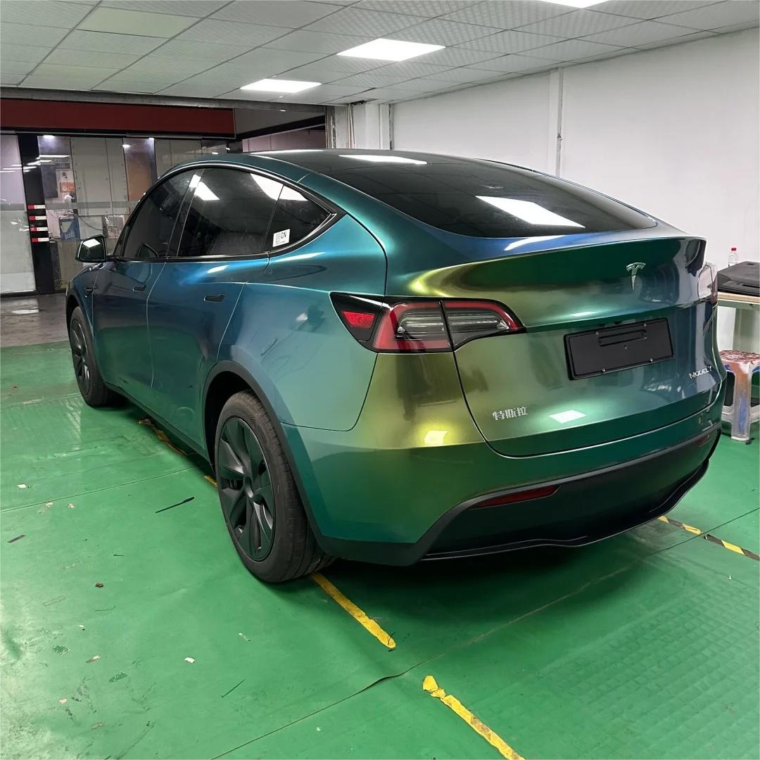Gloss Metallic Chameleon Green Car Vinyl Wrap