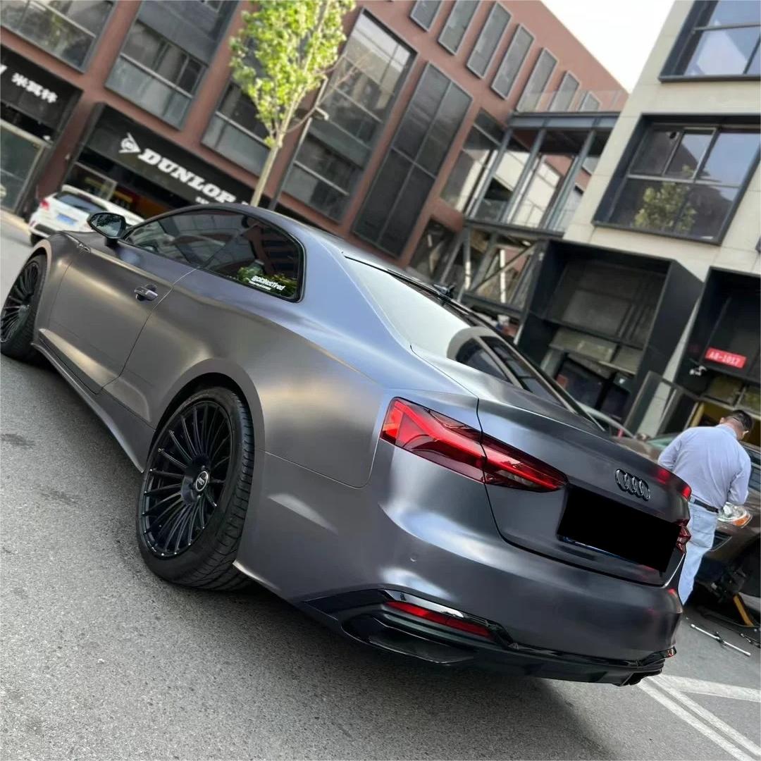 Matte Metallic Satin Deep Grey Car Vinyl Wrap